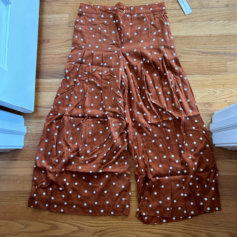 Anthropologie Orange Wide Leg Pants, NEW WITH TAGS